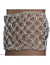 Sterling silver wristband bracelet, Space and Time - Sterling Silver Wristband Bracelet
