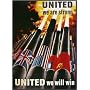 Vintage British World War II Two WWII Military Propaganda Poster United We Are Strong