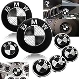 1988-1999 BMW E31 840 850 Carbon Black Emblems with Wheel Caps Set by BMW