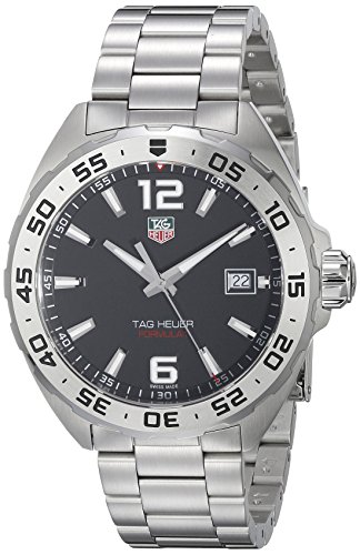 TAG HEUER MEN'S STEEL BRACELET & CASE QUARTZ BLACK DIAL WATCH WAZ1112.BA0875