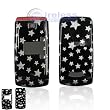 Black with Silver Stars Design Snap-On Cover Hard Case Cell Phone Protector for ZTE C79 [Beyond Cell Packaging]