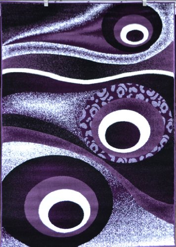 1504 Purple White 3'9x4'9 Area Rug Abstract Carpet 1504 Purple White 3'9x4'9 Area Rug Abstract Carpet