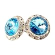 Aqua Swarovski Crystal 15mm Stud Earrings Fashion Jewelry
