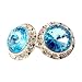 Aqua Swarovski Crystal 15mm Stud Earrings Fashion Jewelry
