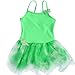 BAOHULU Girls Camisole Butterfly Tulle Ballet Leotard Tutu Dance Dress B092_Green_XL