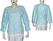 Womens Top Kurti India dress Fashion Chikan Embroidery Size M (ctop407)