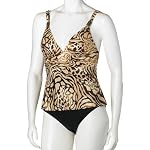 Fantasizer Women's Jungle Animal 1 Piece Faux Tankini
