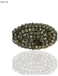 19*11*5mm .925 Sterling Silver Diamond Pave Spacer Bead Jewelry