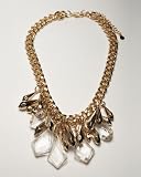 Precious Stones & Metal Necklace - CRYSTAL IN GOLD (1SZ)