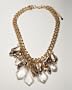 Precious Stones & Metal Necklace - CRYSTAL IN GOLD (1SZ)