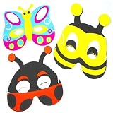 Soft Foam Insect Masks, 6 supplied of 3 designs