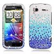 For HTC Sensation 4G (T-Mobile) Snap-on Protector Hard Case Rhinestone Cover "Blue Rain" Design