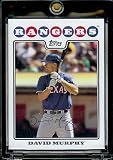 2008 Topps Baseball Cards # 254 David Murphy - Texas Rangers - MLB Baseball Trading Card in a Protective Screw Down Display Case