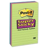 Post-it Super Sticky Notes - Ultra Colours limeade, Fuschia, Turquiose - 3 Pads Per Pack - 90 Sheets Per Pad - 102 mm x 152 mm