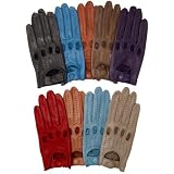 Womens Open Back Leather Driving Gloves By Fratelli Orsini (8 colors)