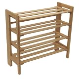 Winsome Wood Foldable 4-Tier Shoe Rack, Natural