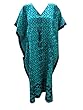 Summer Cotton Caftan Blue Floral Printed Maxi Kaftan