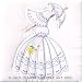 Jack Dempsey Stamped White Quilt Blocks, Parasol Lady