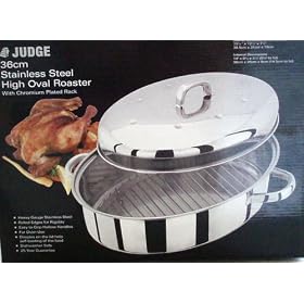 36cm OVAL STAINLESS STEEL SELF BASTING LIDED ROASTER
