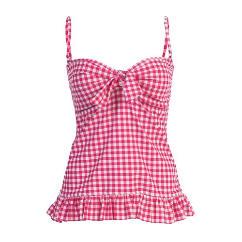 Bikini Set Tankini Gingham Pink