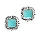 Ginasy Silver Plated Geometry Nature Turquoise Stud Earrings