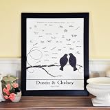 Exclusive Gifts and Favors-Lovebirds Canvas Signature Guest Book