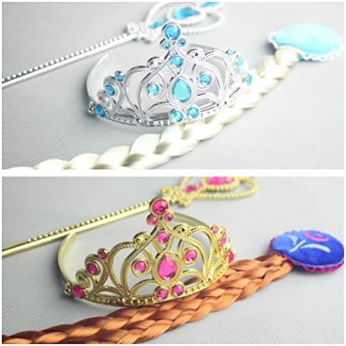 3pc Princess Tiara, Wand and Clip-in Braid
