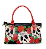 Folter Skull Roses Handbag Sugar Skull Red Roses Handbag