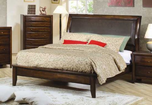 Hillary Cal King Platform Bed With Vinyl Headboard
