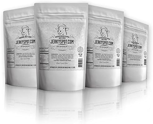 Beef Jerky Variety Gift 4 Pack (Sweet Teriyaki &amp; Peppered, Sweet Teriyaki, Sweet Habanero &amp; Dry Original Flavors)