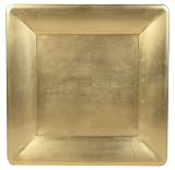 Caspari 13-Inch Square Lacquer Tray, Gold