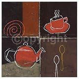 Coffee Break Food & Beverage Art Poster Print by Julie Sanford, 8x8