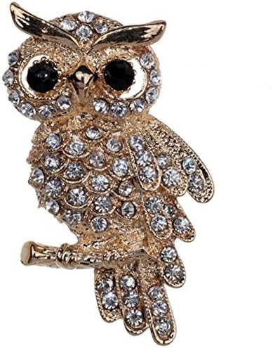 New Fashion Gold Plated Owl Style Shiny Crystal Inlay Lady Jewelry Rhinestone Brooches For Weddings