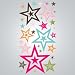 DCWV Wall Art Stars with Rhinestones, Girl, Peel-Stick, Multi