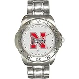 Nebraska Cornhuskers Suntime Mens Sports Watch w/ Steel Band - NCAA College Athletics
