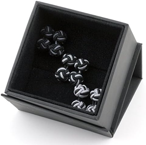 Cufflinksman® 3 Pair Shades of Grey Silk Knot Cufflink Gift Set in Presentation Box