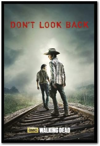The Walking Dead Don't Look Back Poster Cork Pin Memo Board Black Framed - 96.5 x 66 cms (Approx 38 x 26 inches)