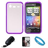 Durable Crystal Hard Case Cover with Purple Rubberized TPU Silicone Skin Ed ....