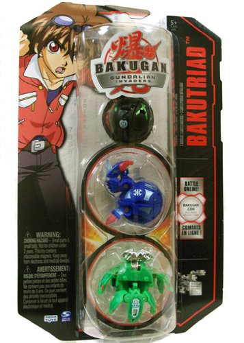 Bakugan Gundalian Invaders Bakutriad SEASON 3 (Aquos Helix Dragonoid, Ventus Phosphos, Darkus Mystery Ball) DNA CODES - Factory Sealed