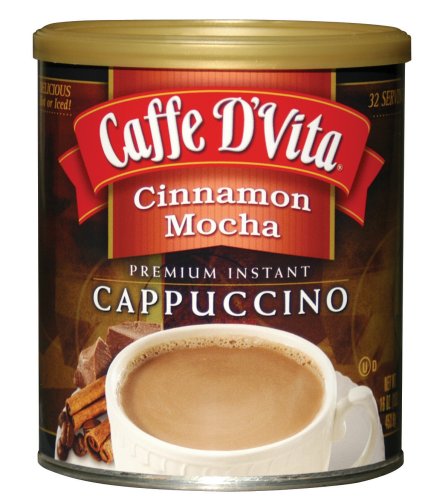 Caffe D'Vita Cinnamon Mocha Cappuccino, 16-Ounce Canister (Pack of 6)