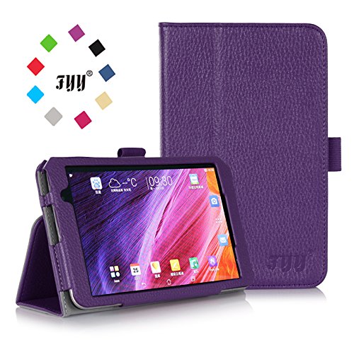 [Corner Protection] ASUS MeMo Pad 7 ME 176CX Case Cover, FYY Premium Soft Folio Leather Case for ASUS MeMo Pad 7 ME 176CX Purple (With Auto Wake/Sleep Feature)