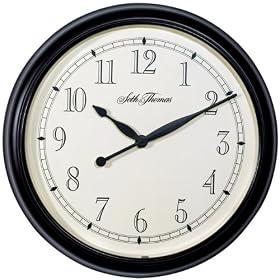 Seth Thomas Tempelton White Dial Stained Black Black Wood Case with Wall Clock