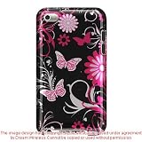 Premium Design Hard Crystal Case Cover for Apple iPod Touch 4G, 4th Generation, 4th Gen – Pink Butterfly Print