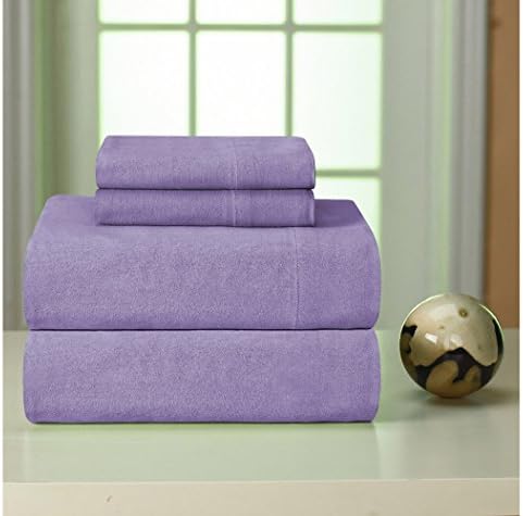 100% Egyptian Cotton 160 GSM 4 Piece Bold Jersey Sheet Set - Queen (Lavender)