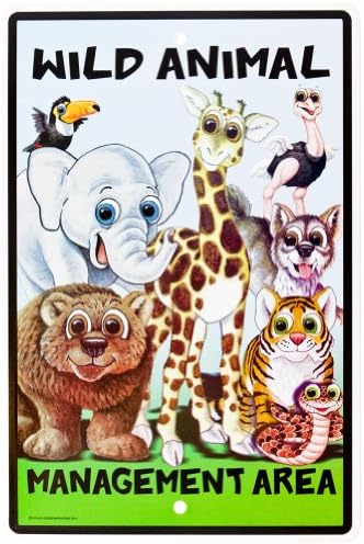 Animal World - Wild Animal Management Aluminum Warning Sign - Light Blue