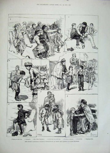 1883 LONDON SAMARITAN BOOTS CLOTHING POOR CHILDREN