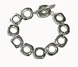 Bracelet - B132 - Designer Inspired Toggle Link - Polished Silver Tone ~ Rhodium Plated
