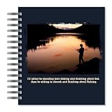 ECOeverywhere Fishing God Picture Photo Album, 18 Pages, Holds 72 Photos, 7.75 x 8.75 Inches, Multicolored (PA14260)