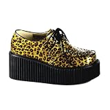 3 Inch Platform Creepers Gothic Shoes Rockabilly Gold Cheetah Animal Prints Glitter