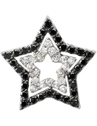0.45 Carat (ctw) 10K White Gold Round Black White Diamond Star Pendant